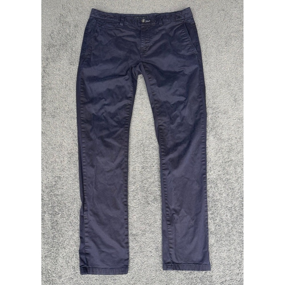 Paco Rabanne Mens Navy‎ Blue Comfort Cotton Slim Fit Chino Trousers Size 30